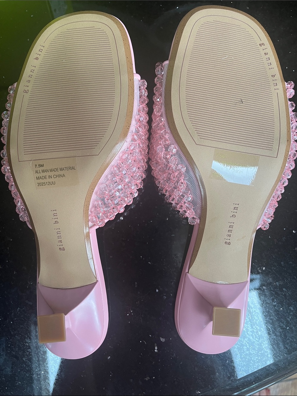 Gianni Bini Pink Pastel Beaded Slide Sandals - Picture 5 of 11